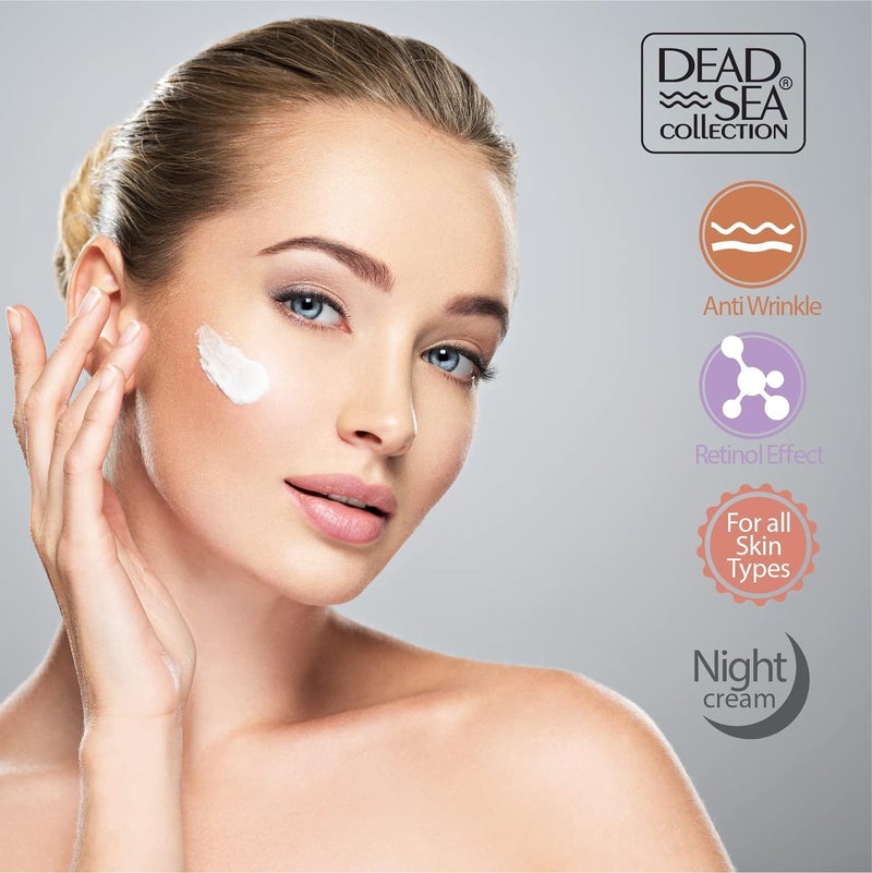 Dead Sea Collection Night Cream for Face with 2% Retinol, Dead Sea Minerals, and Vitamin E â€“ Anti Aging Nourishing Skin Care Moisturizer to Reduce Wrinkles (1.69 fl. oz) - Image 4